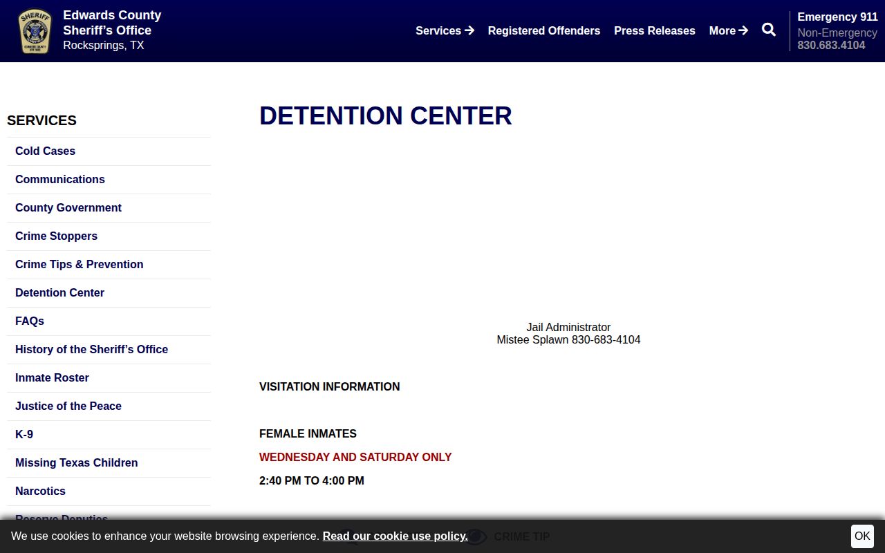Edwards County Detention Center official custody information
